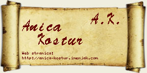 Anica Kostur vizit kartica